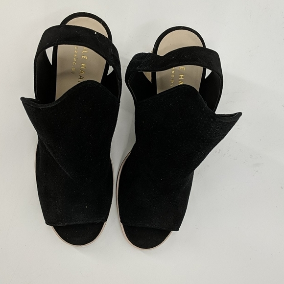 COLE HAAN Leather Peep Toe Slingback Booties - Picture 3 of 9